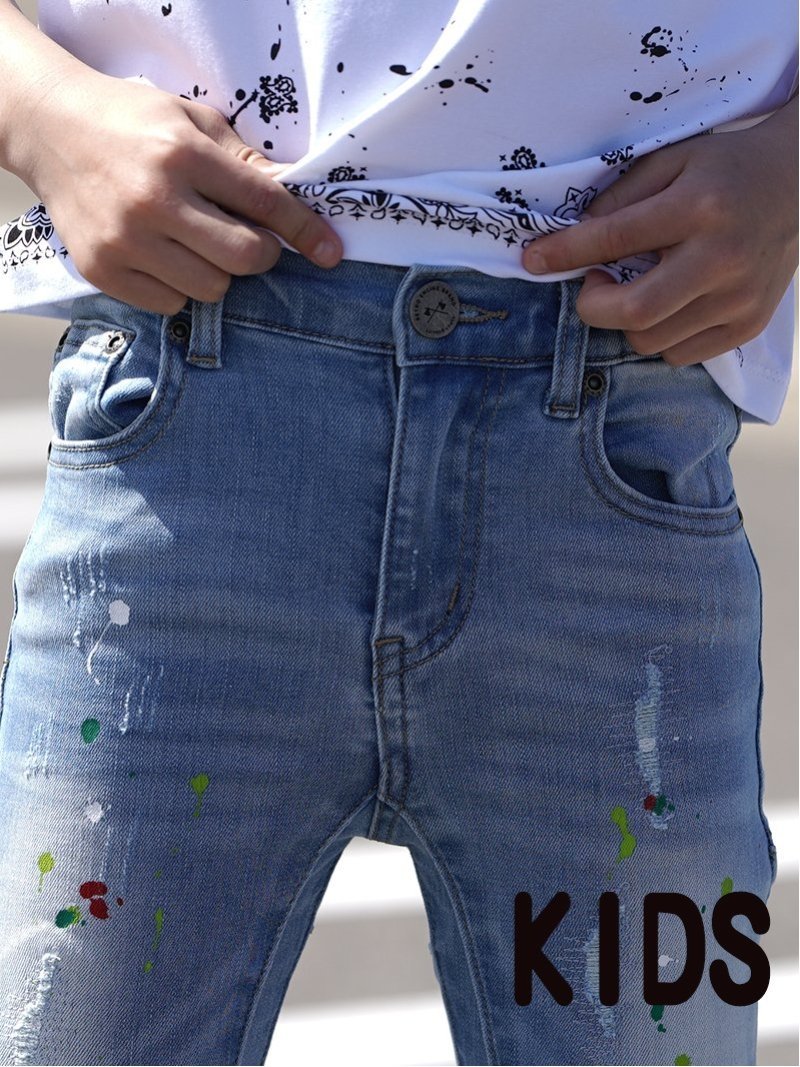 Джинсы Many/C Paint Denim L/PT kids Retro Engine, LIGHTINDIGO — фото 4