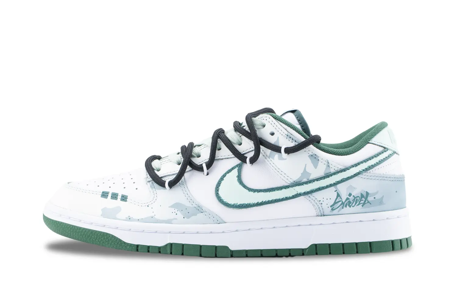 Nike Кроссовки для скейтбординга Dunk Dark Ether Silver Mist, устойчивые к истиранию, белые, зеленые, унисекс