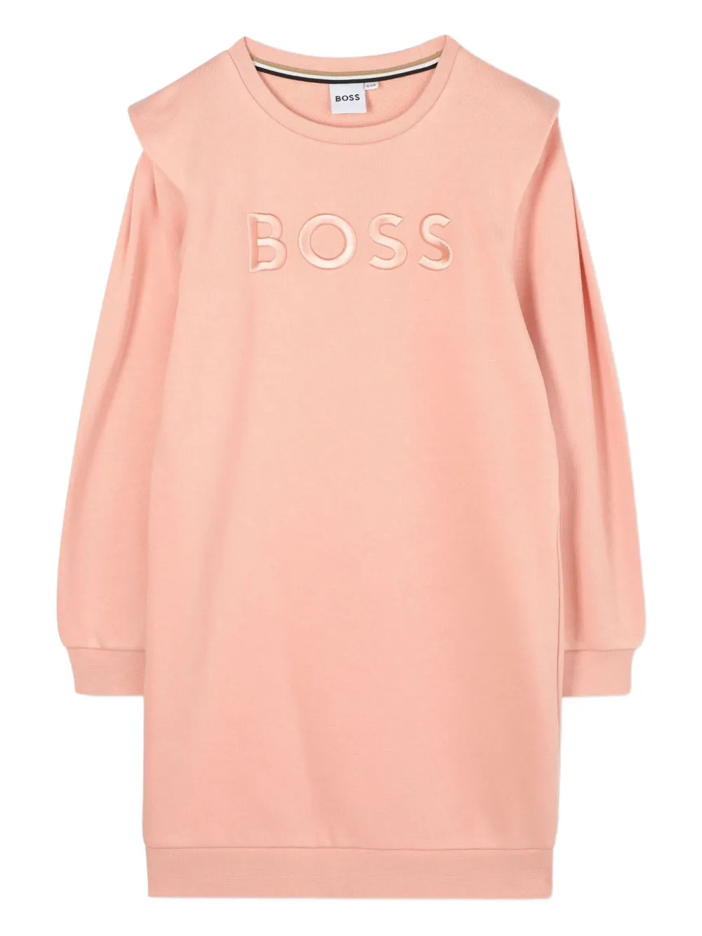 

Платье с вышитым логотипом BOSS Kidswear, розовый