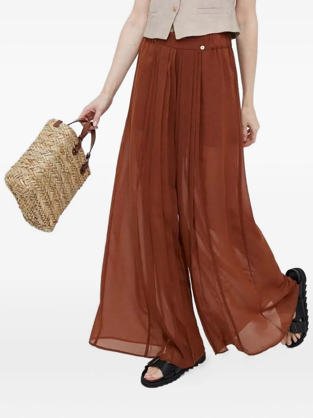 

Плиссированные брюки Pennyblack, оранжевый