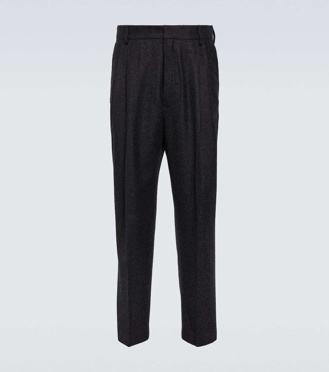

Зауженные брюки из шерстяной фланели Dries Van Noten, серый