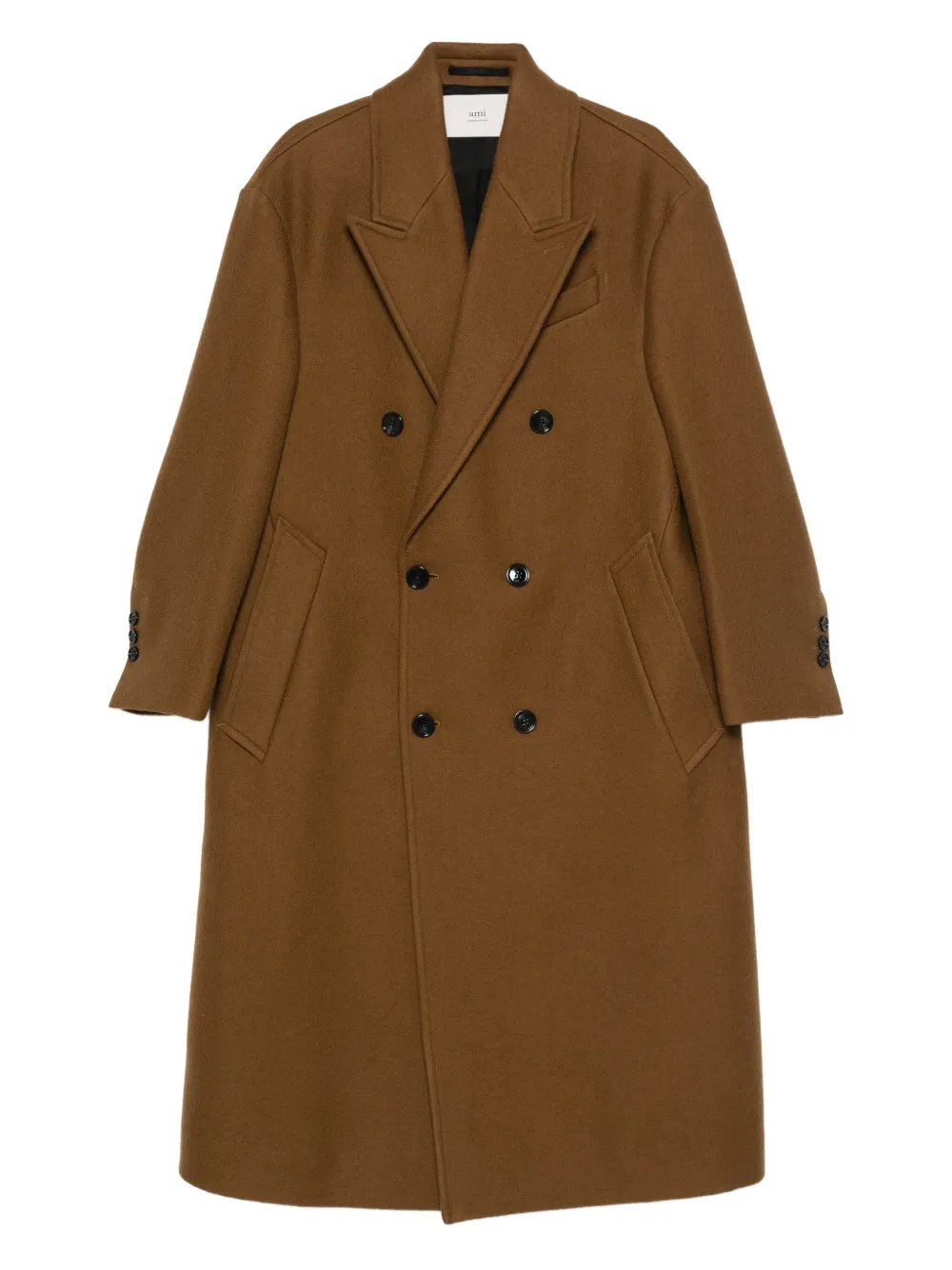 

Двубортное пальто Ami Paris, коричневый