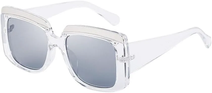 

Модные солнцезащитные очки для женщин и мужчин, роскошные солнцезащитные очки Trendye для женщин, винтажные солнцезащитные очки UV400 LVTFCO, Clear Silver