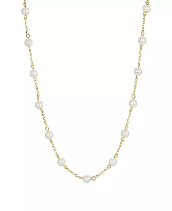 

Женское ожерелье из искусственного жемчуга золотистого оттенка 2028, white