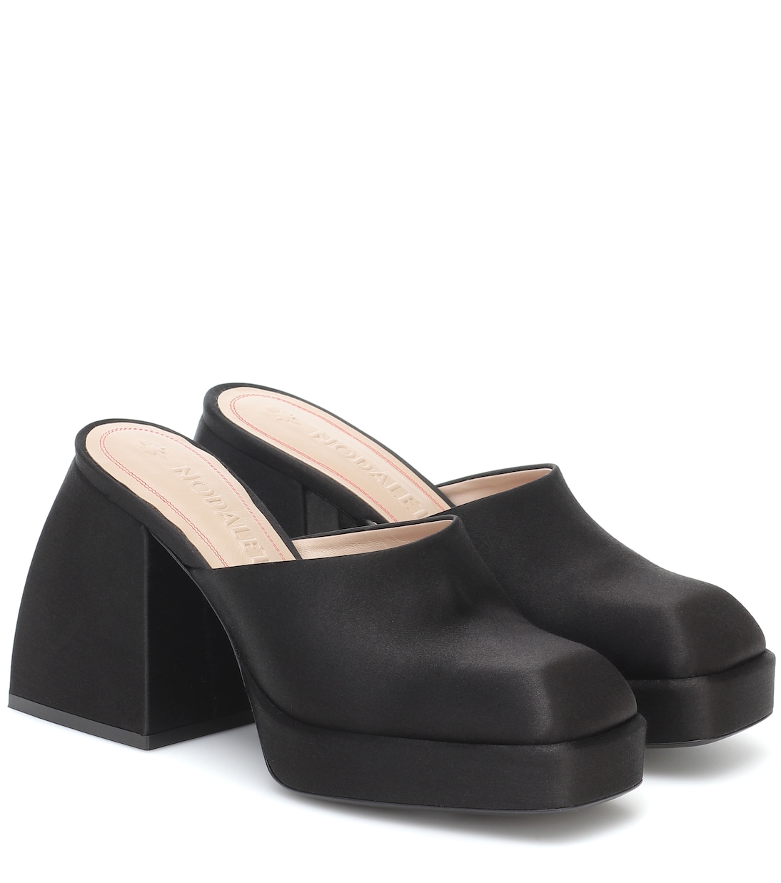 Атласные мюли Bulla Geller на платформе Nodaleto, Black Satin