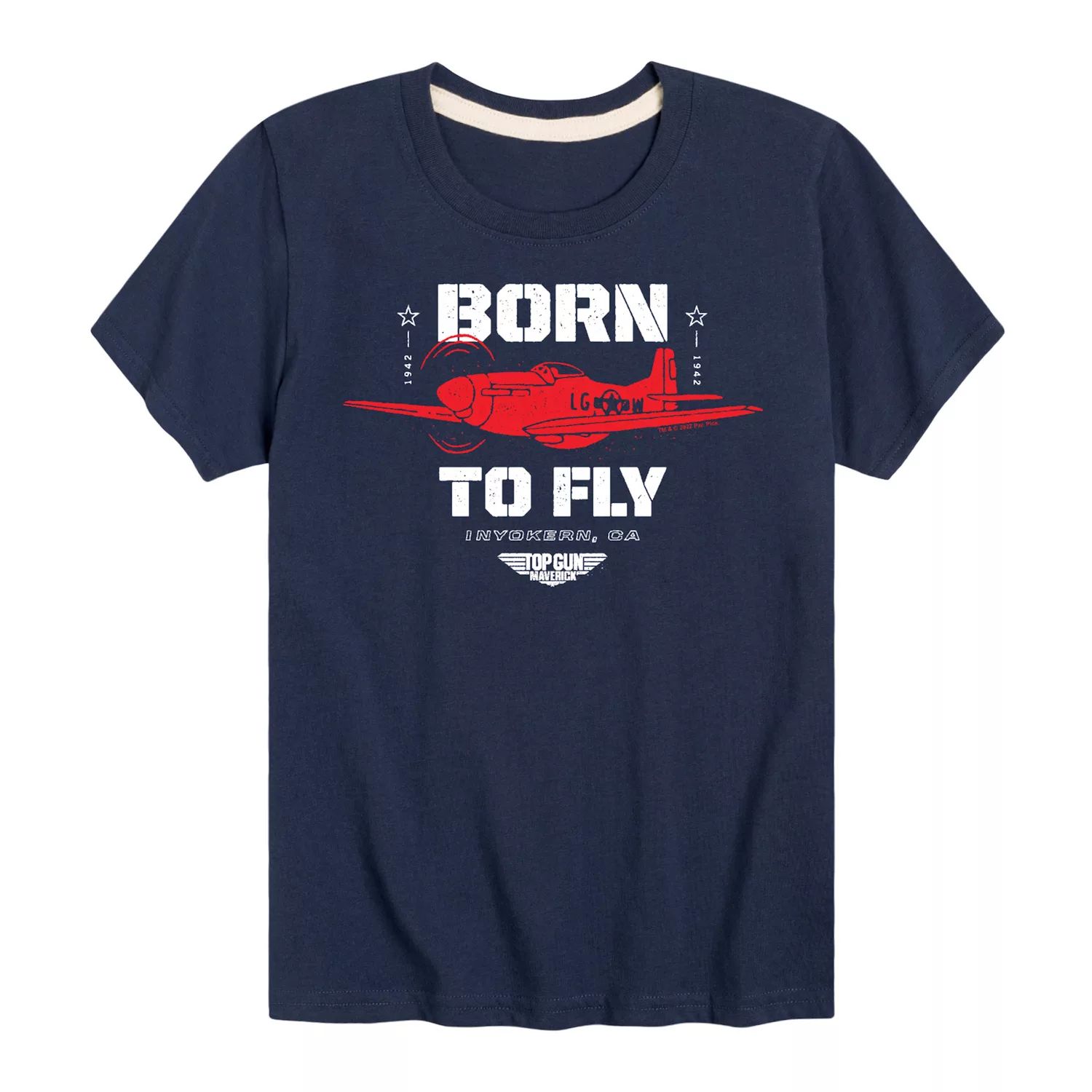 

Футболка с рисунком Top Gun Maverick для мальчиков 8–20 лет "Born To Fly" Licensed Character, синий