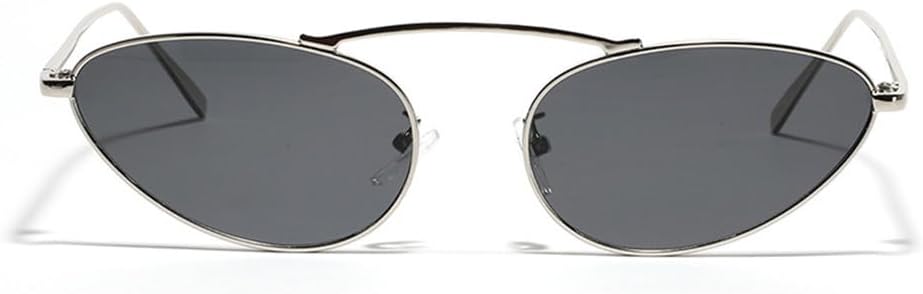 

Солнцезащитные очки «кошачий глаз» для женщин, винтажные треугольные металлические солнцезащитные очки для мужчин, модные декоративные очки для вечеринки KTUCN, Silver Black