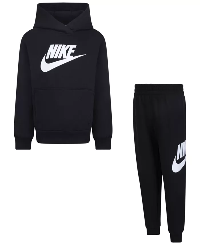 

Детский комплект из толстовки с капюшоном и брюк Little Boys Club Fleece 2-Pc. Logo Nike, черный