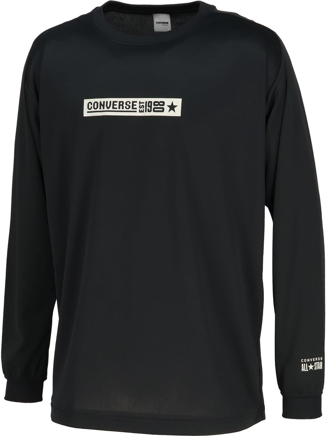

Футболка с длинными рукавами Converse CB252360L с принтом, влагоотводящая, быстросохнущая, черный/серебристый
