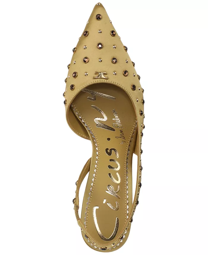 Женские туфли-лодочки Tallie со стразами и острым носком, асимметричные Circus NY by Sam Edelman, золотой — фото 4
