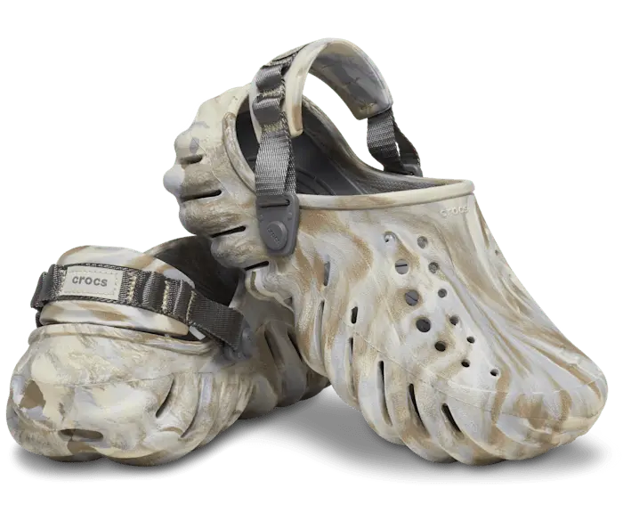 Мраморные сабо Echo Crocs женские, цвет Bone / Multi — фото 2