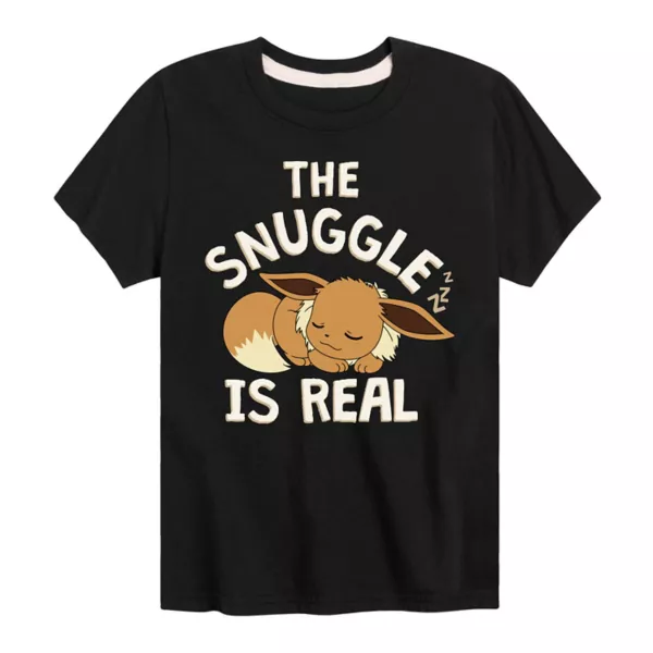 

Футболка с принтом покемона Иви "Snuggle Is Real" для мальчиков 8-20 лет Licensed Character, черный