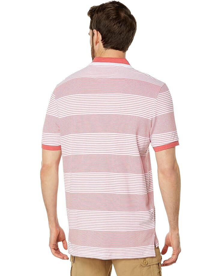 

Поло U.S. POLO ASSN. Yarn-Dye Stripe Pique Polo, цвет Coral Shell Heather