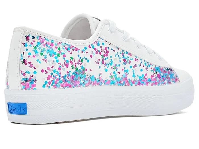 Кроссовки с блестками Triple Up Glitter Under Glass Keds Kids, Turquiose — фото 4