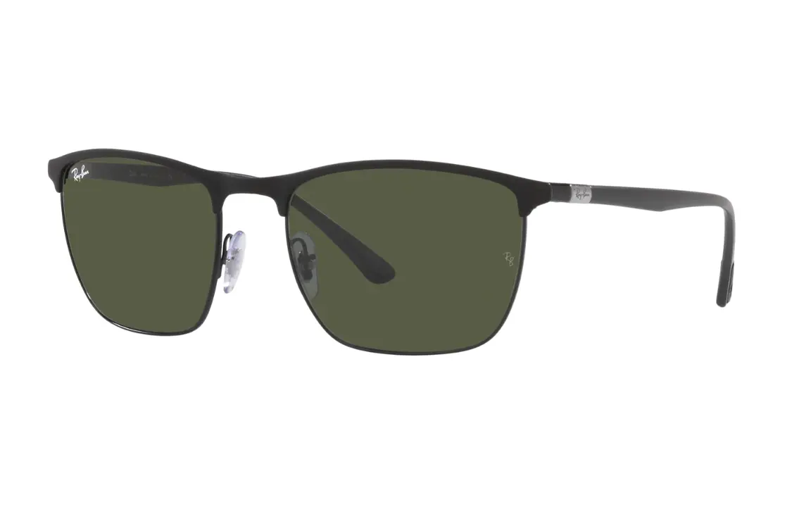 

RayBan Металлические квадратные солнцезащитные очки унисекс черные, Black