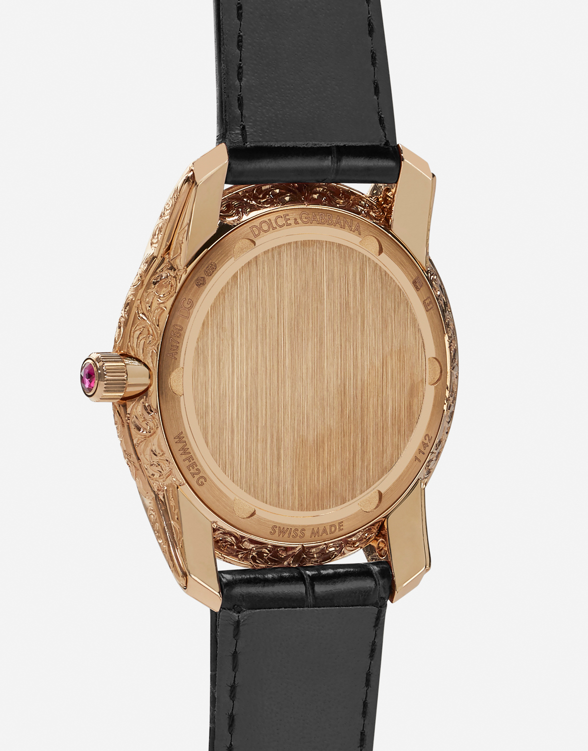 Часы dg7 gattopardo из красного золота с черным перламутром и бриллиантами Dolce & Gabbana, черный — фото 3