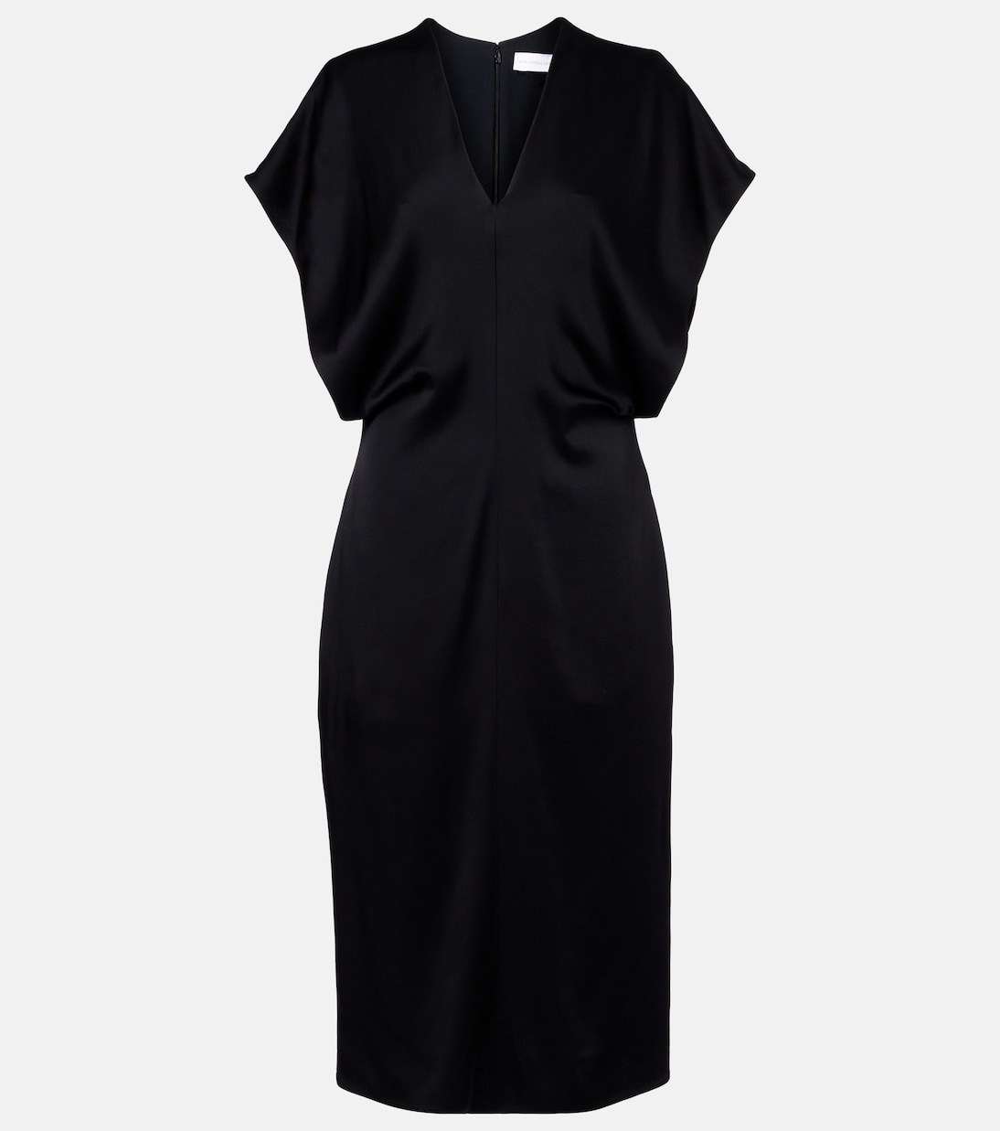

Сатиновое платье миди Stella McCartney, черный