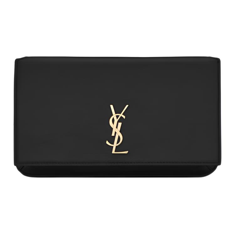 

SAINT LAURENT Монограмма Кожаный Гладкий Кроссбоди Чехол для телефона Женский Черный