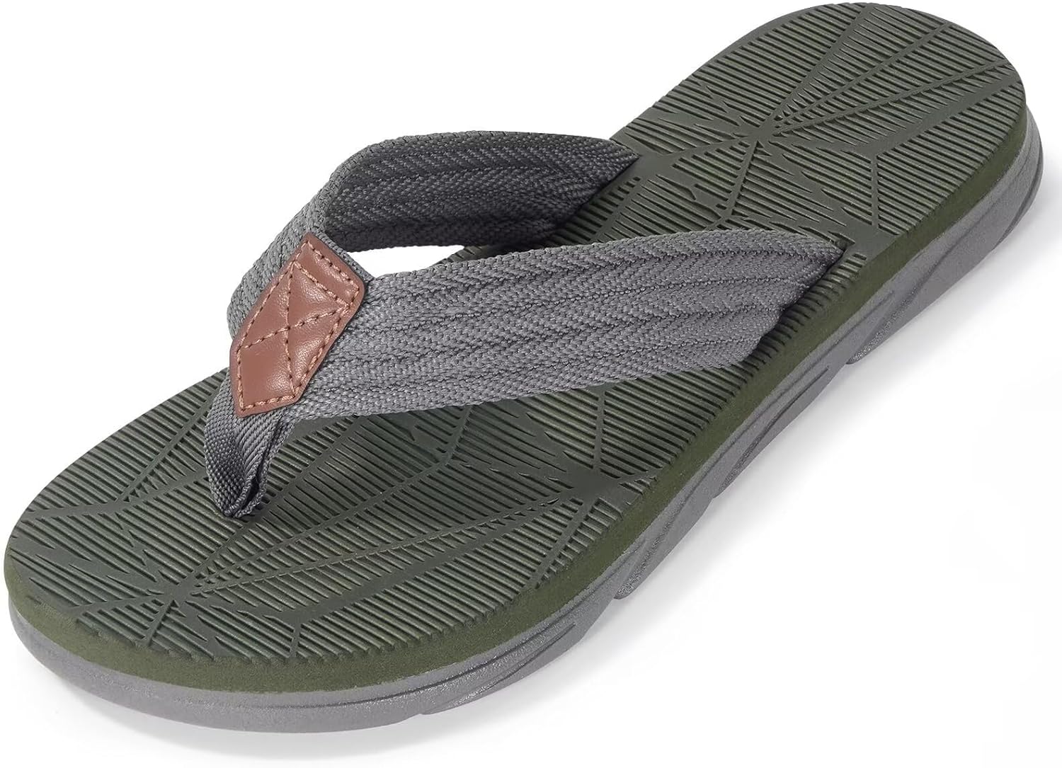 

Мужские вьетнамки сандалии Удобные сандалии с поддержкой свода стопы Мужские летние пляжные шлепанцы Sincereway, зеленый