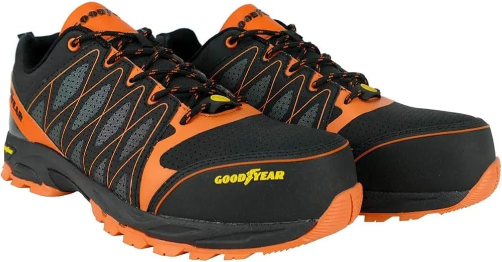 Кроссовки Goodyear S1P SRA HRO Metal Free Work Safety Trainer for Men, 15363Wt Black Orange — фото 3