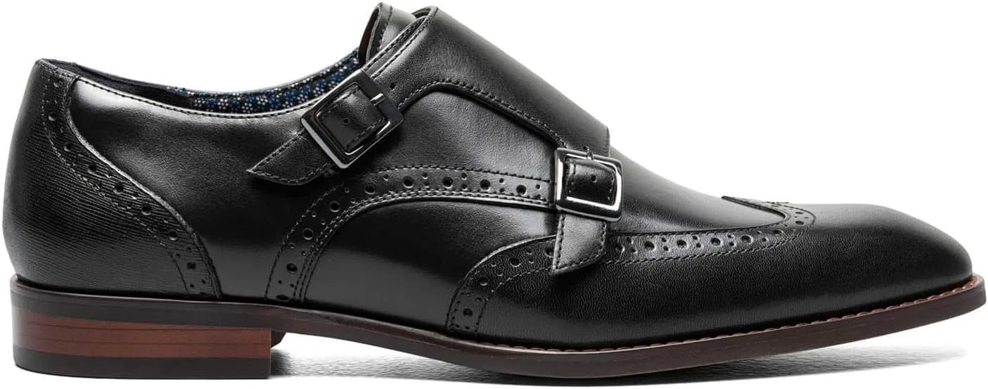 Туфли Stacy Adams Karson Wingtip Double Monk Strap Monk Buckle Shoe, черный — фото 2