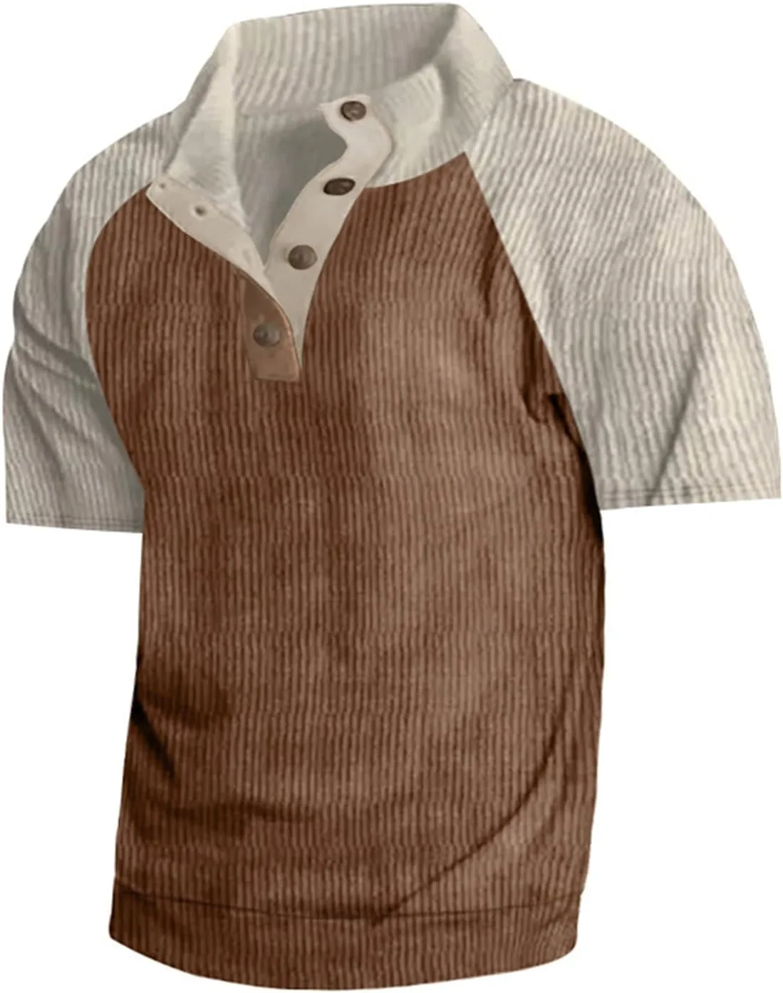 

Мужская поло из вельвета с коротким рукавом и контрастным цветом Thatrich