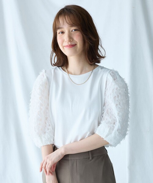 

Футболка с длинным рукавом, мерсеризованная гладкая жаккардовая ткань ANY, белый