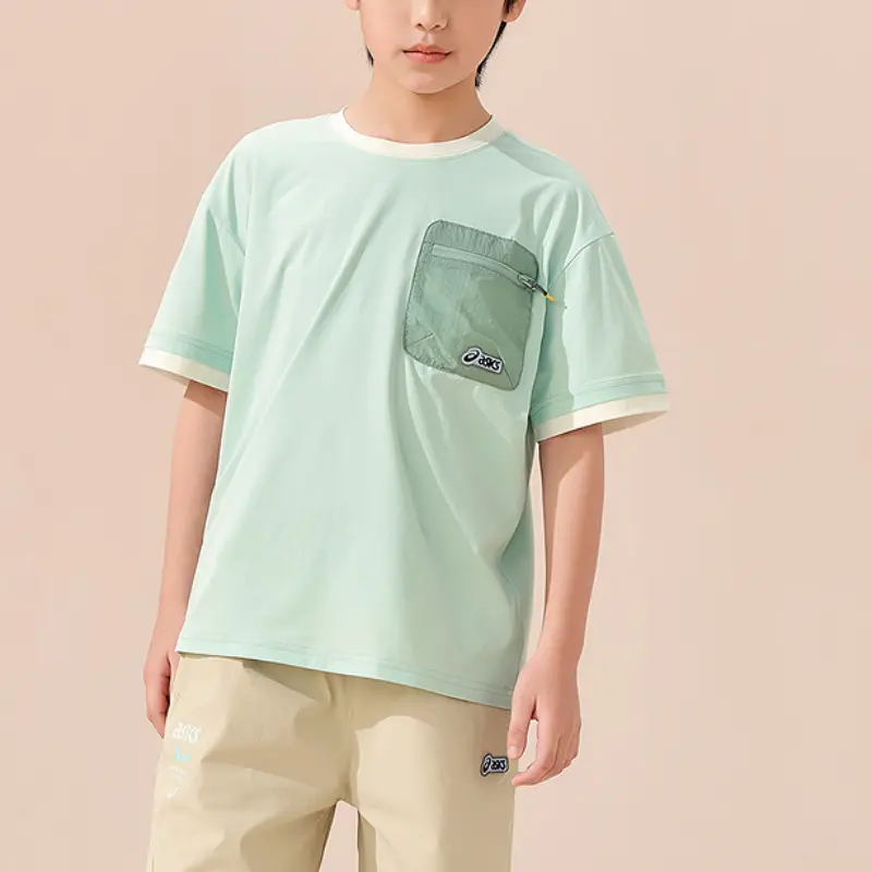 Urban Light Trend T Shirt 4009 Green Gray для детей 3-7 лет ASICS, зеленый — фото 3