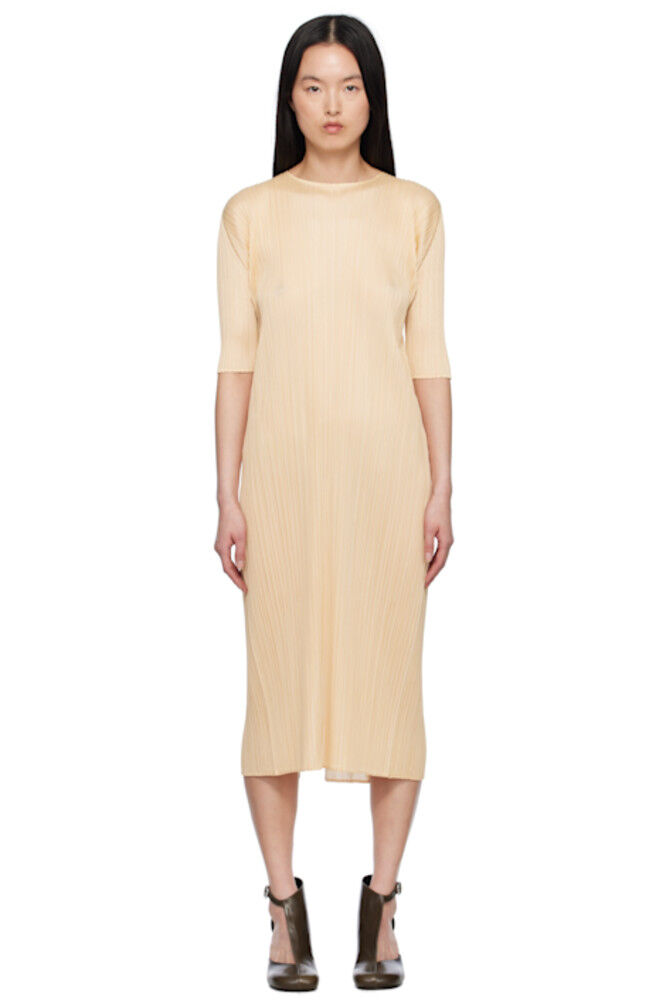 

Бежевое платье Merry Bicolor Midi PLEATS PLEASE ISSEY MIYAKE