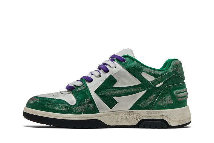 Кроссовки Off-White Off-White Out of Office Vintage Leather 'White Green', белый — фото 4