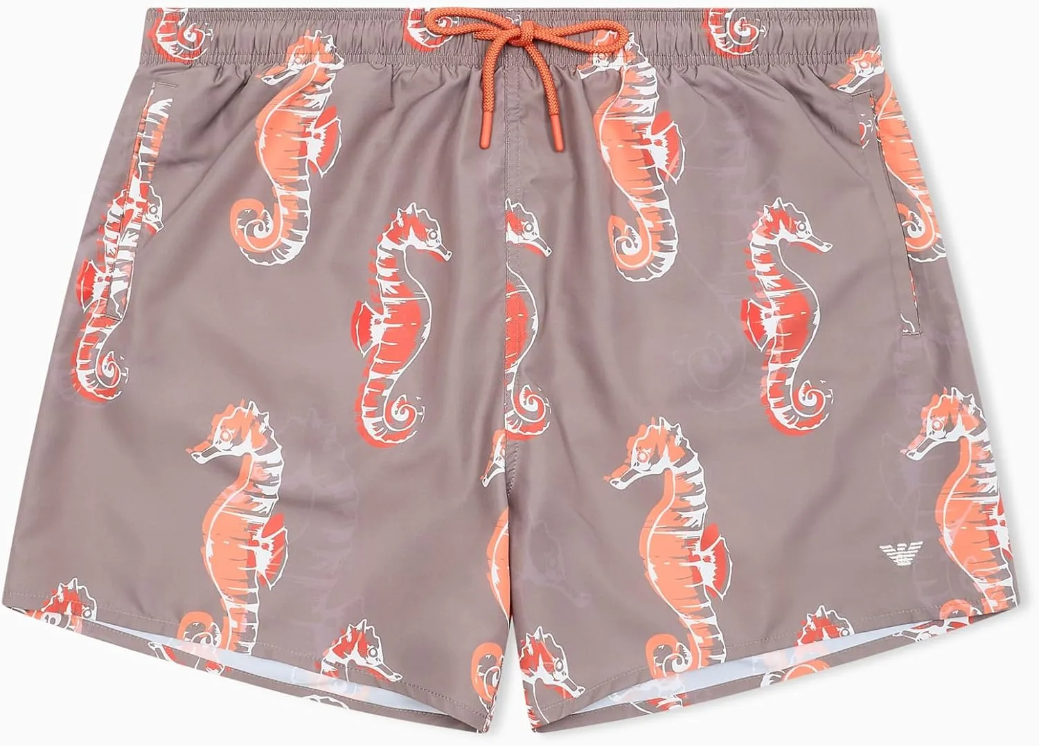 Мужские плавки Emporio Armani с морским принтом, высота 4 дюйма, Walnut Pr. Seahorse