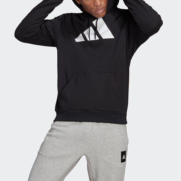 Толстовка m fi hood casual sports hooded pullover black Adidas, черный — фото 2