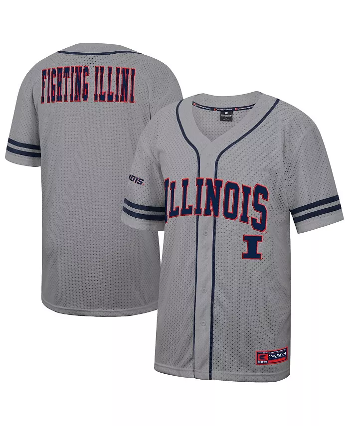 

Мужская серая бейсбольная джерси Illinois Fighting Illini Free Spirited Colosseum