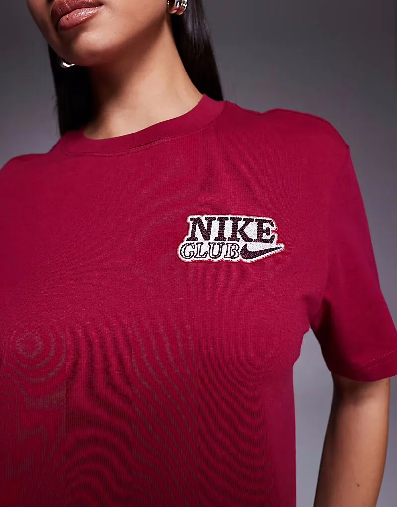 Футболка Nike оверсайз с красным принтом на спине — фото 3