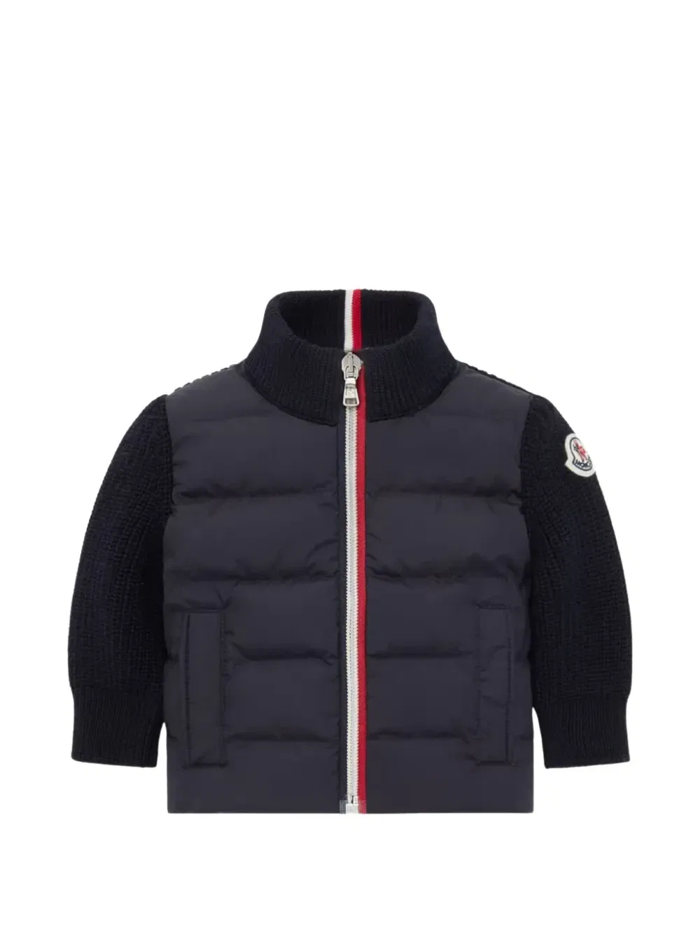 Кардиган с подкладкой и вставками Moncler Enfant, синий