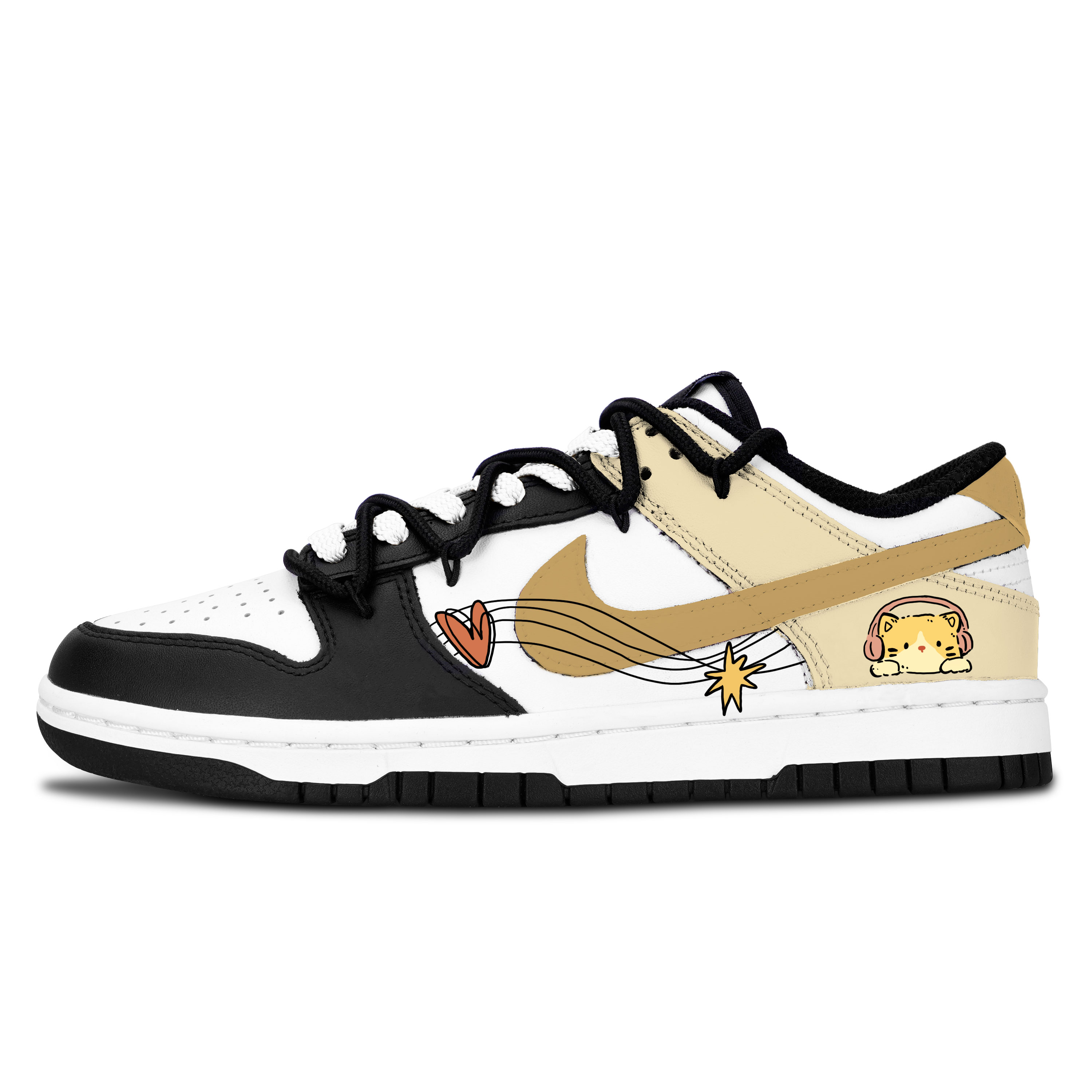 

Dunk Black White, Starlight милые кошки устойчивые к истиранию низкие скейтборд кроссовки unisex Nike, желтый