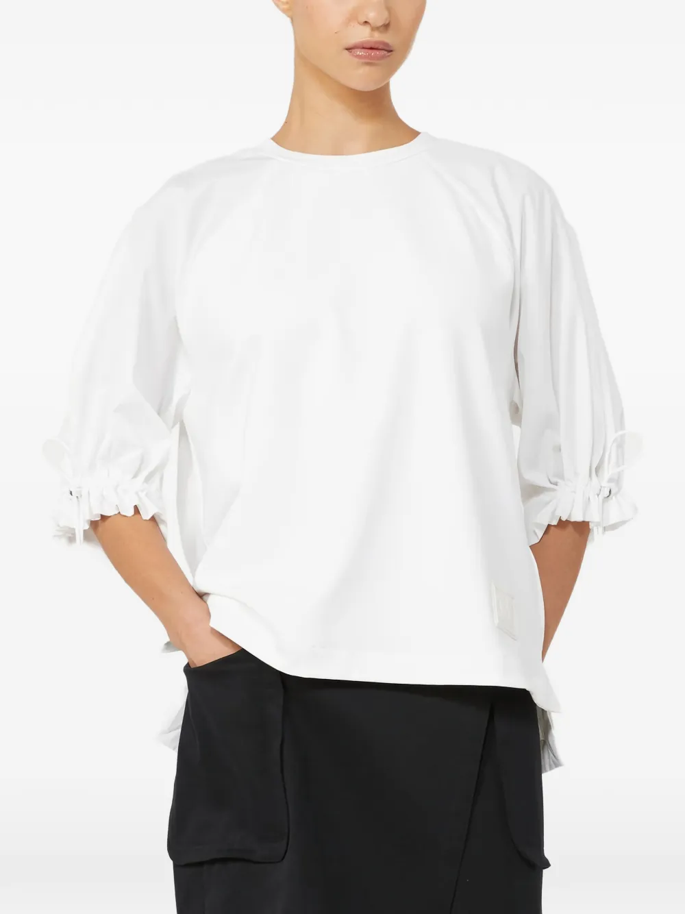 Топ с рукавами с оборками Max Mara, белый