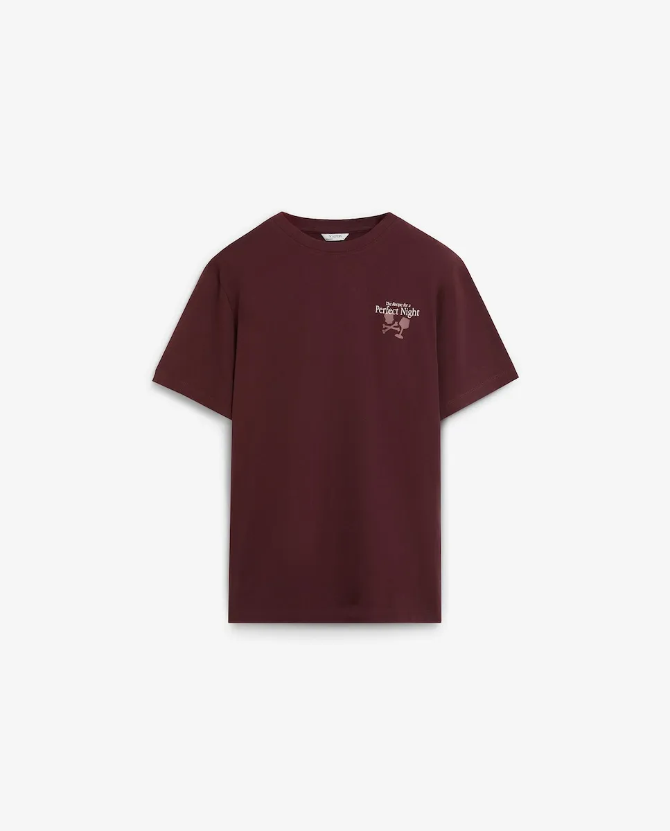 

Мужская футболка с коротким рукавом и принтом на спине Scalpers, бордовый