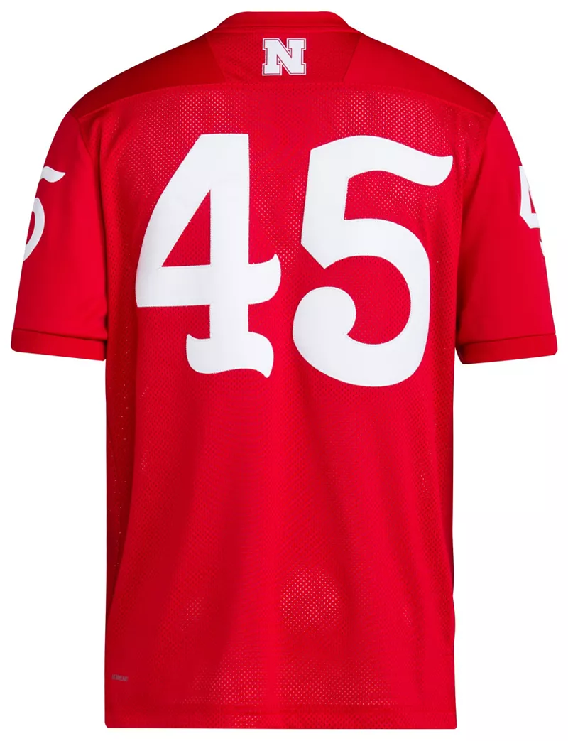 Мужская футбольная майка Adidas Nebraska Cornhuskers Scarlet Replica — фото 3
