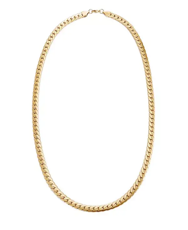 

Мужское ожерелье из плоской золотой цепи, устойчивое к потускнению Adornia, gold