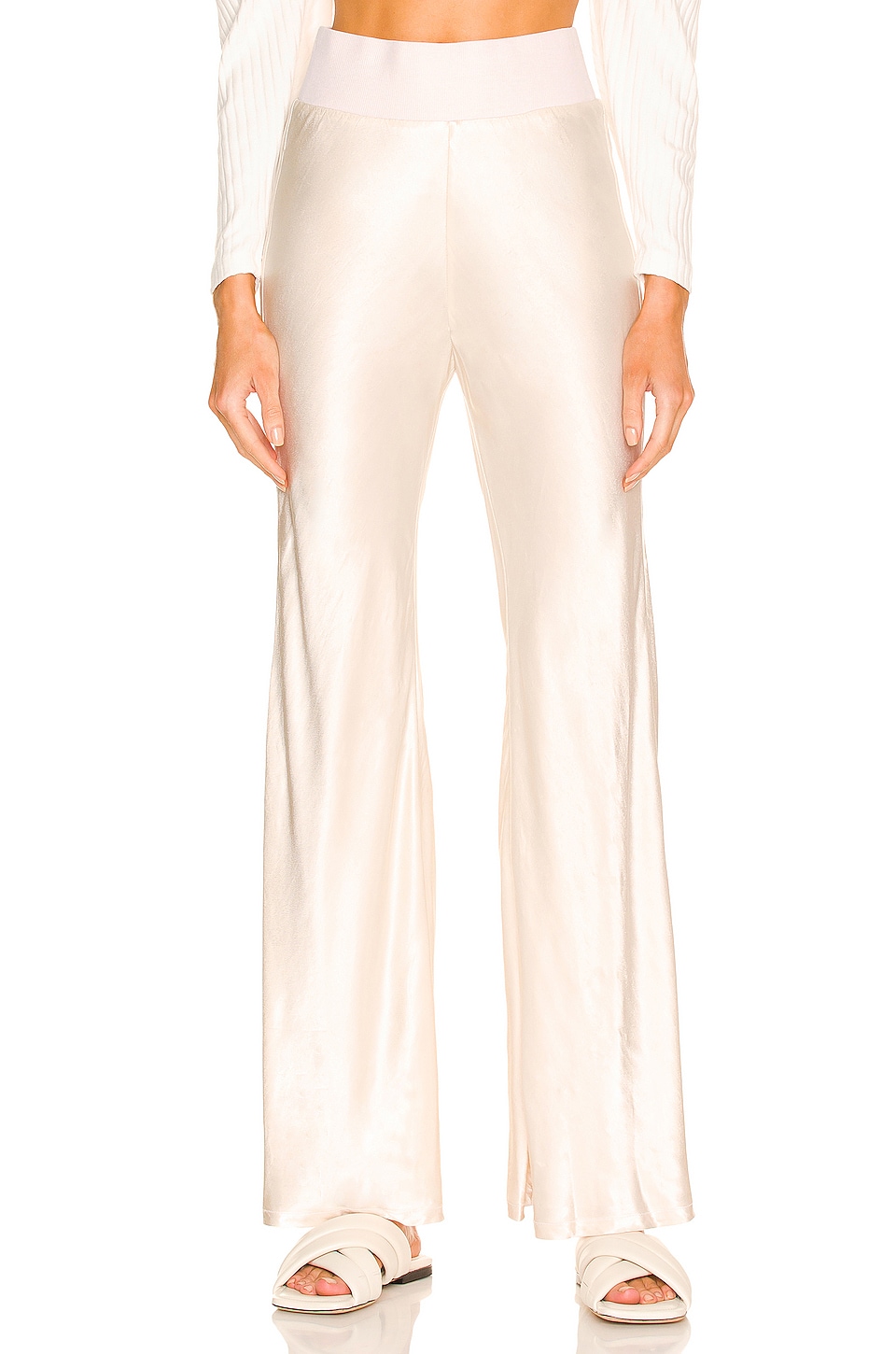 

Широкие штаны из сатина Enza Costa, antique white