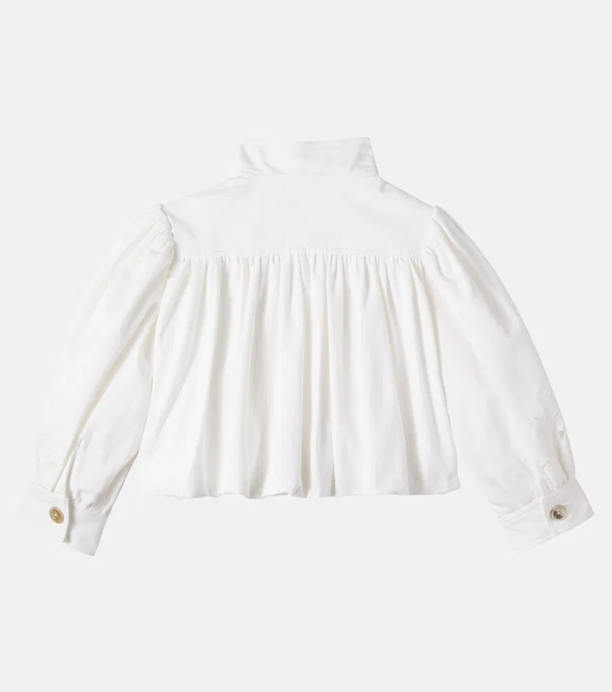 Куртка Broderie Anglaise из хлопка Chloé Kids, белый — фото 2
