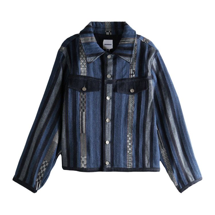 

Куртка Ader Error Collared Striped Pattern Button Jacket, Blue