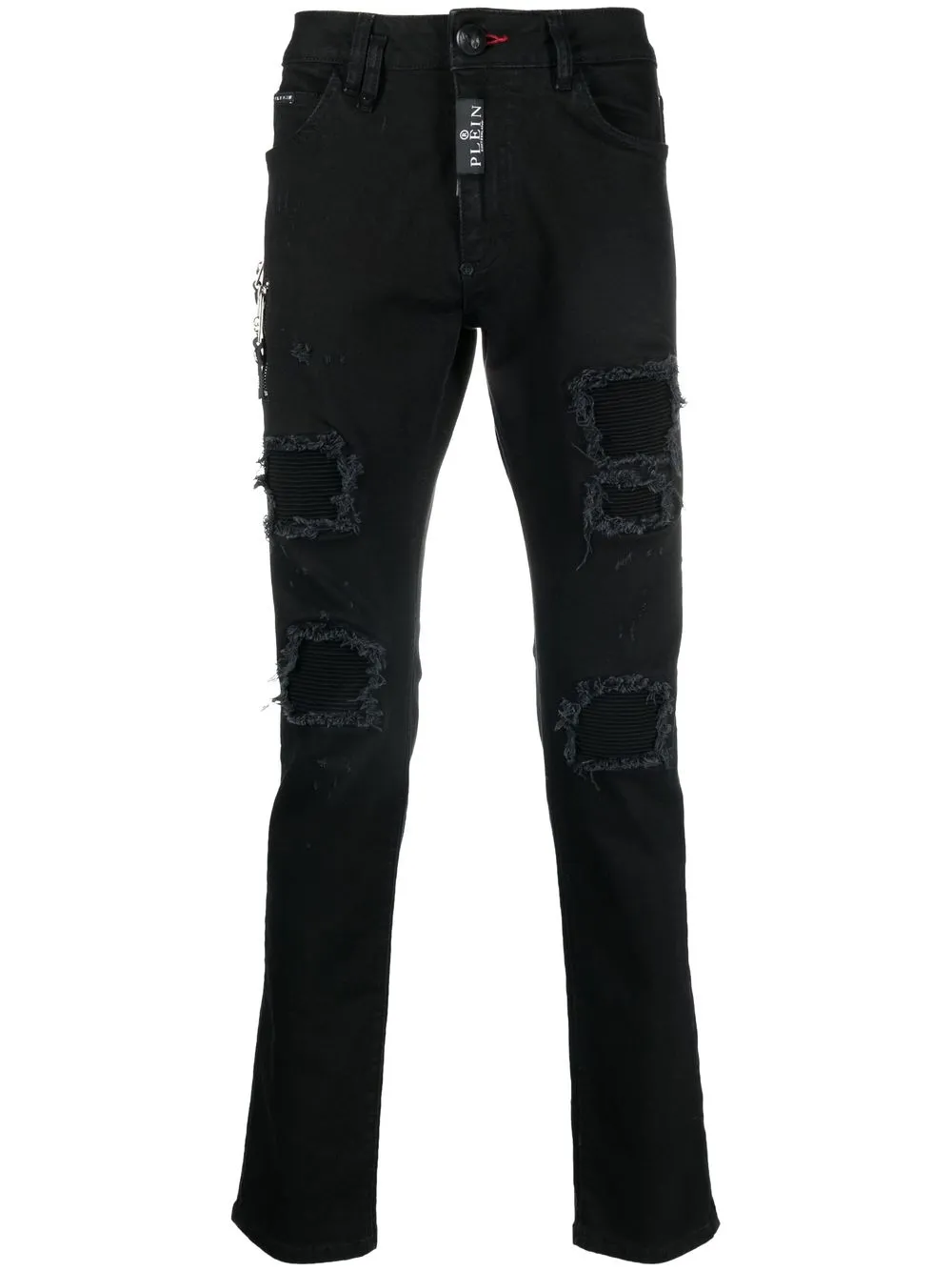 

Узкие джинсы с прорезями Philipp Plein, черный