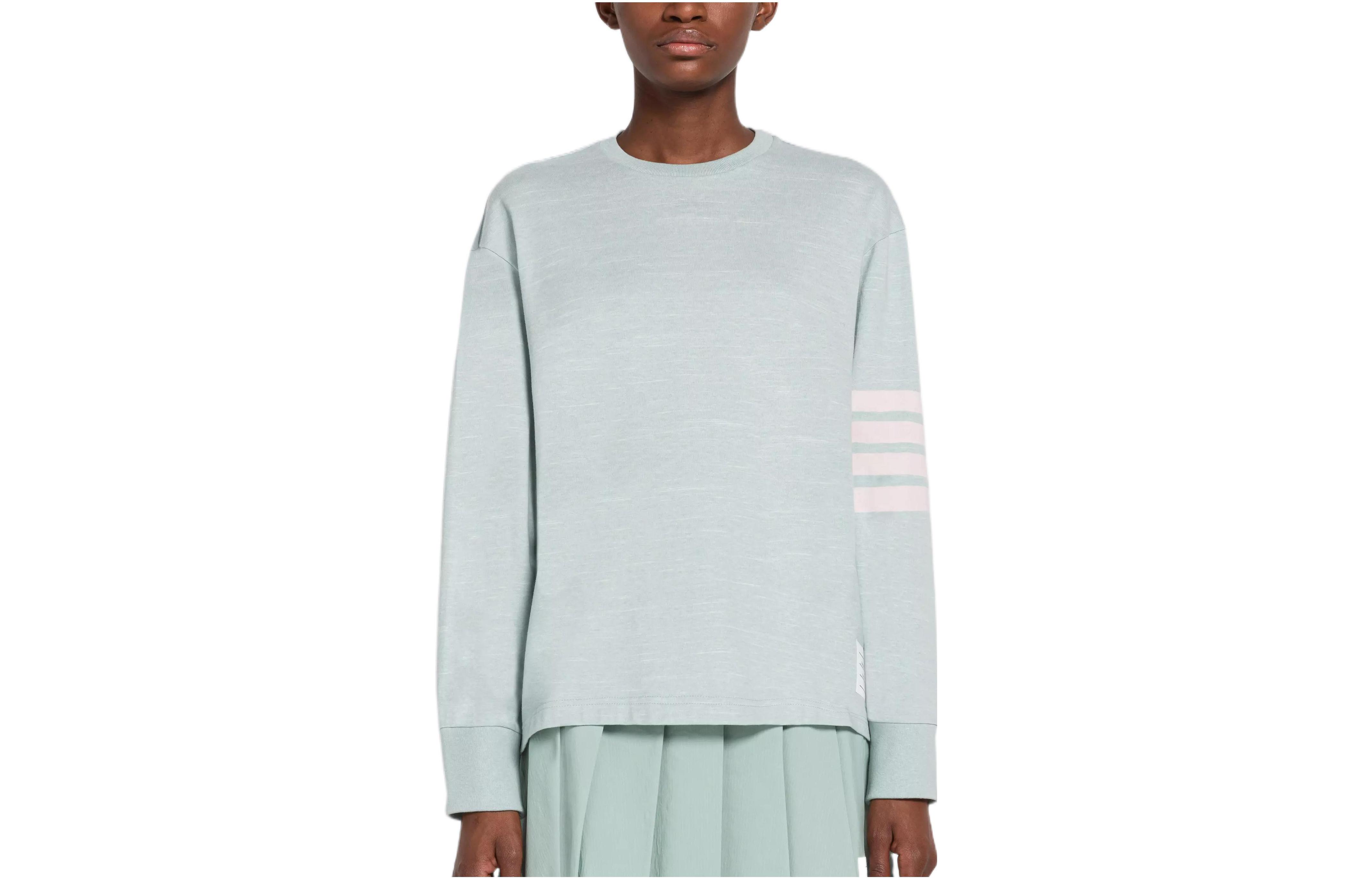 

Футболка с круглым вырезом и длинными рукавами 4-Bar THOM BROWNE, зеленый