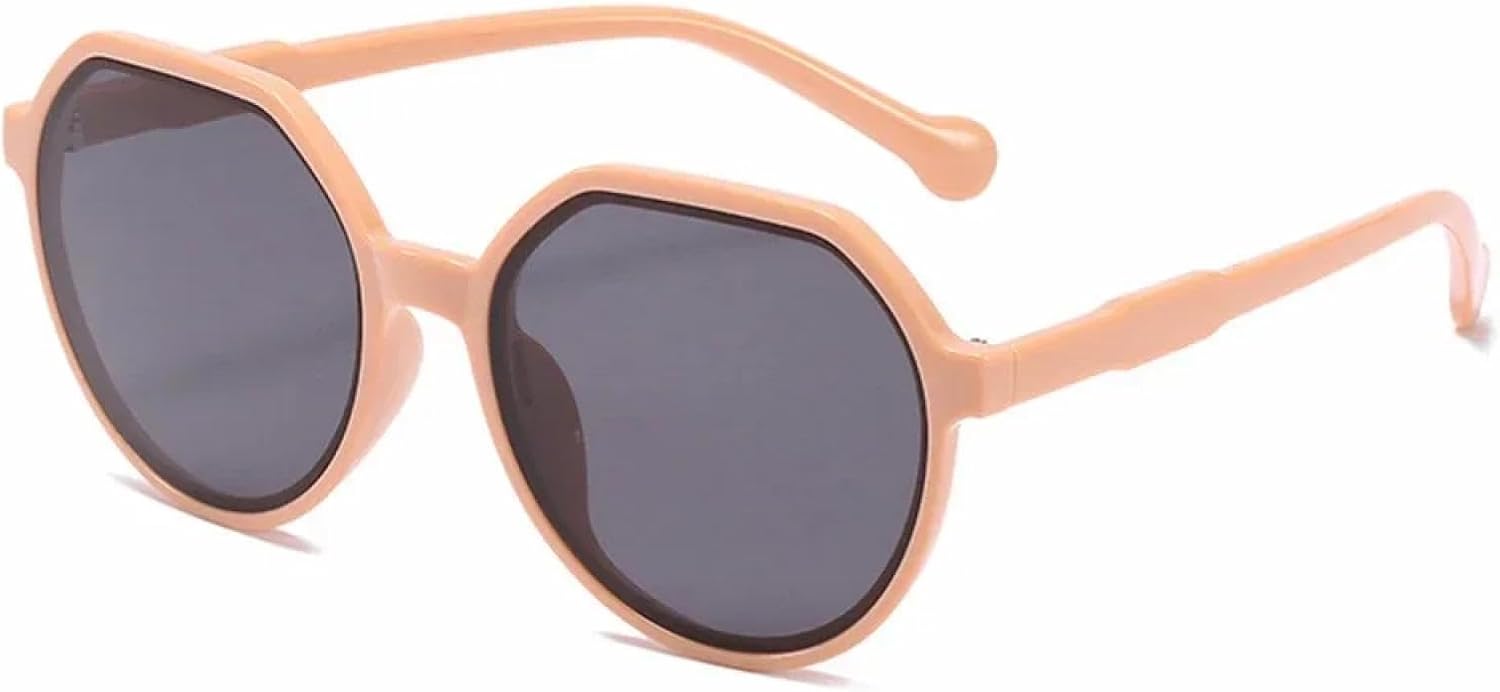 

Солнцезащитные очки с защитой от УФ-излучения UV400 | Круглая оправа, большая оправа | Для женщин и мужчин, для занятий спортом на открытом воздухе и вождения DSVIGF, Beige-gray