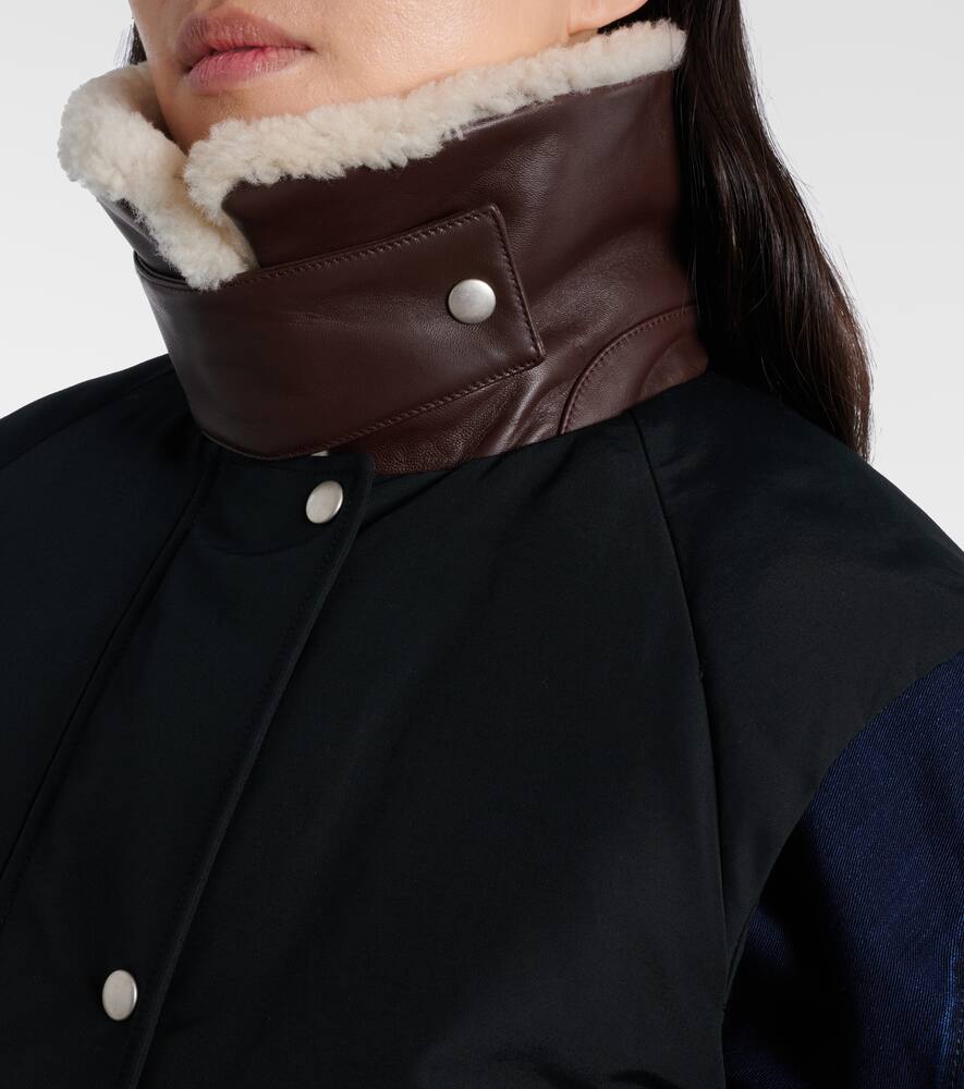 Жилет из хлопковой смеси с отделкой из овчины Loewe, Black — фото 4