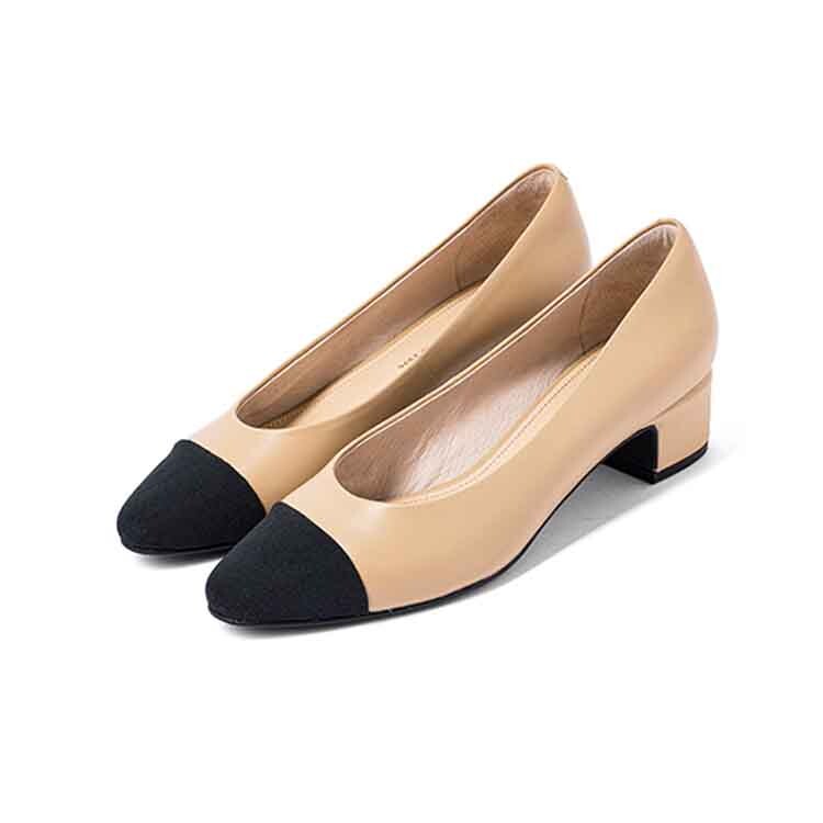 Туфли женские на высоком каблуке Comely, цвет Pink apricot (sheepskin heel height 4cm) — фото 2