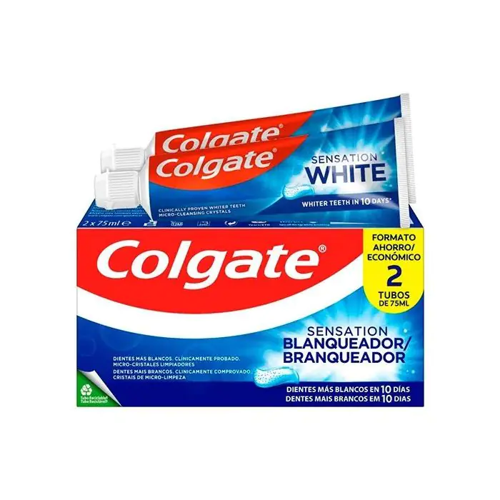 

Зубная паста pasta de dientes sensation blanqueador Colgate, объем 2 x 75 мл