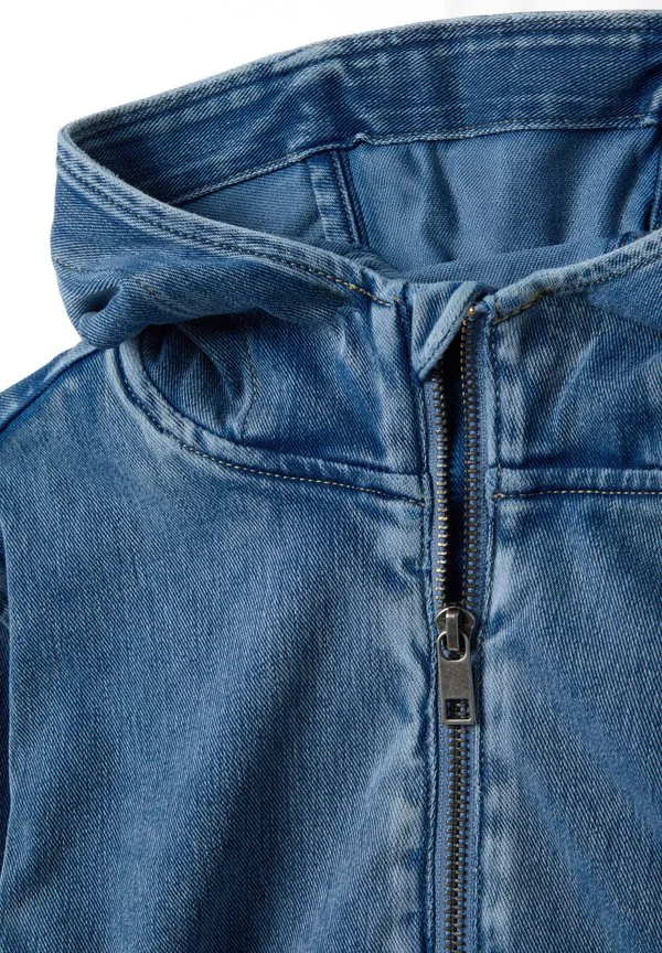 Худи, джинсовая куртка стандартного кроя Ovs, Denim Blue — фото 4